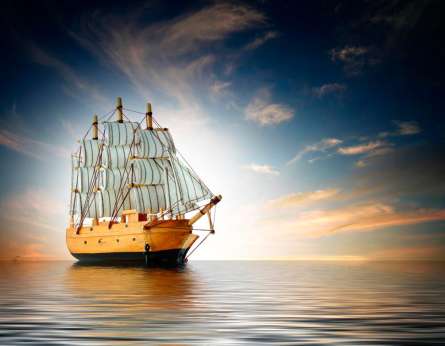 Фотошпалери Фригат, схід сонця Фотошпалери Фригат, схід сонця