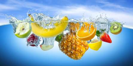 Фотообои Фрукты в воде Фотообои Фрукты в воде