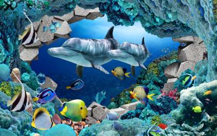 Фотошпалери 3D морські тварини