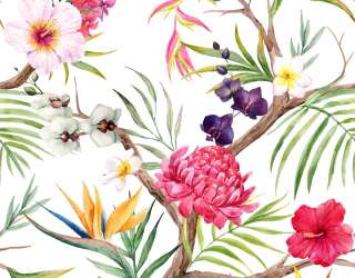 Фотошпалери малюнок листочки і квіточки 21334