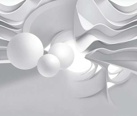 Фотообои Серые сферы в тоннеле Фотообои Серые сферы в тоннеле