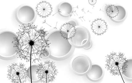 Фотошпалери Векторні 3д кульбаби Фотошпалери Векторні 3д кульбаби