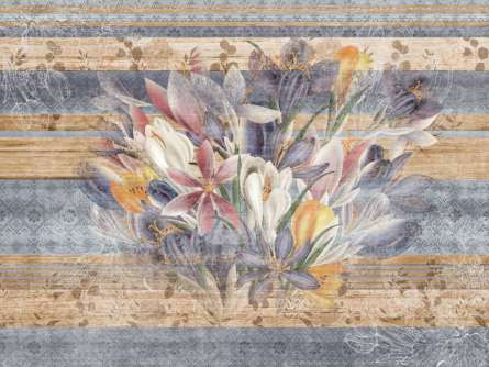 Фотошпалери Крокус на геометричному тлі Фотошпалери Крокус на геометричному тлі