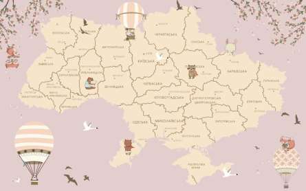 Фотошпалери дитяча карта України