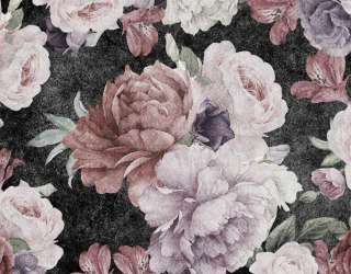 Фотошпалери Вінтажні квіти на чорному 22098