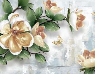 Фотошпалери 3D гілка з квітами 29307