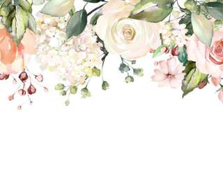 Фотошпалери акварельні квіти зі стелі 32547