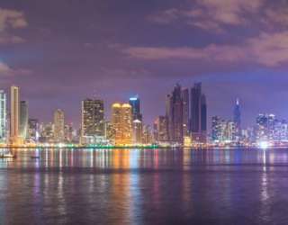 Фотошпалери панорамне фото нічного міста 20806