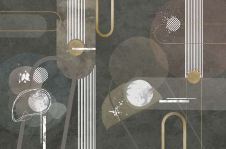 Фотообои Коричневая геометрия арт деко Фотообои Коричневая геометрия арт деко