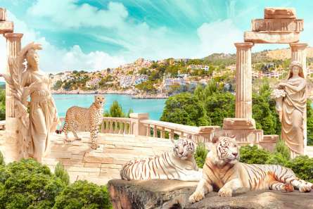 Фотообои Фреска с тиграми Фотообои Фреска с тиграми