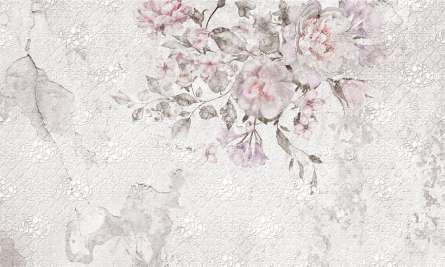 Фотообои Узор и нежные цветы Фотообои Узор и нежные цветы