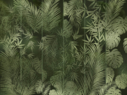 Фотообои Листья за матовым стеклом