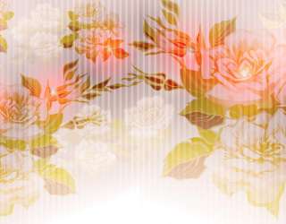 Фотошпалери Помаранчевий принт з квітами 22358