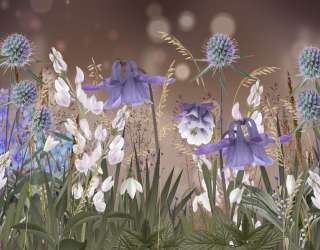 Шпалери Дизайнерські квіти 24336