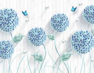 Фотошпалери 3D блакитні кульбаби 28963