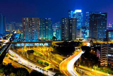 Фотошпалери Яркая развязка город